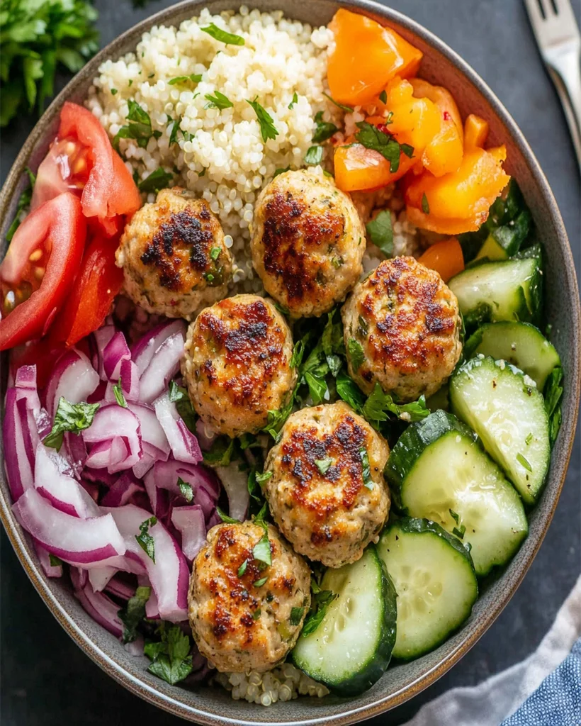 Mediterranean Chicken Meatball Bowls – Easy & Healthy Recipe