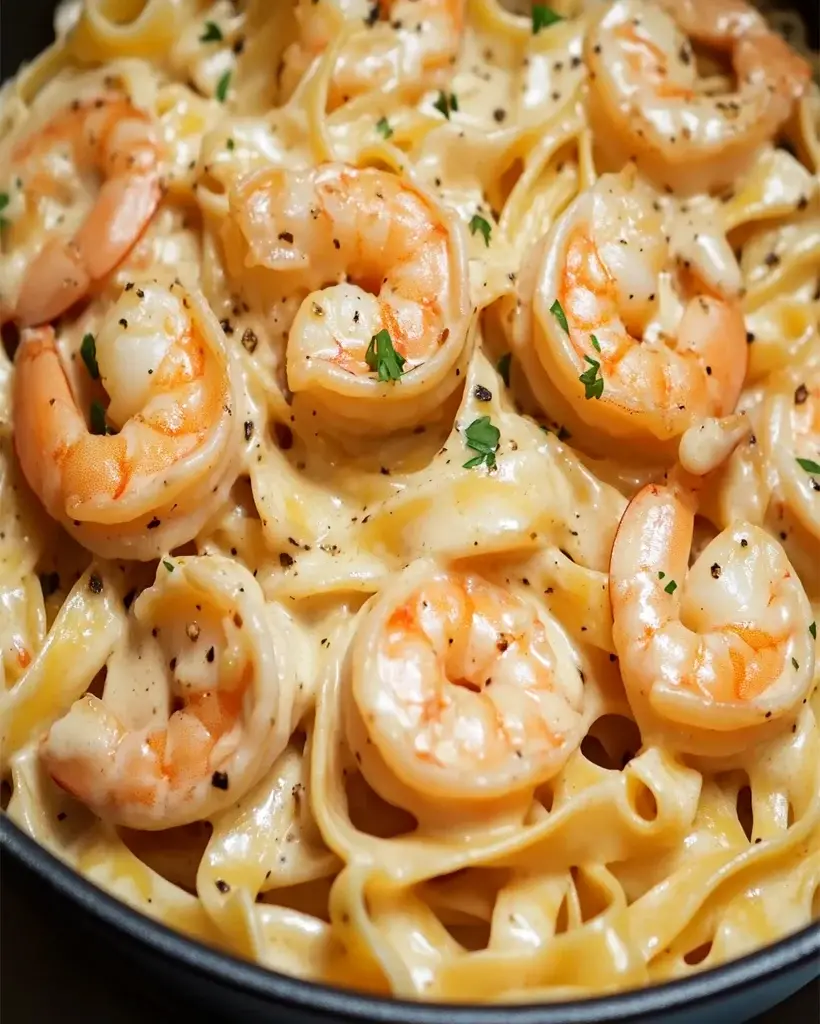 One-Pan Shrimp Fettuccine Alfredo Recipe | Easy & Creamy