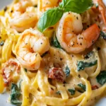 Pâtes Linguine à la Toscane aux Crevettes - Easy Italian Recipe