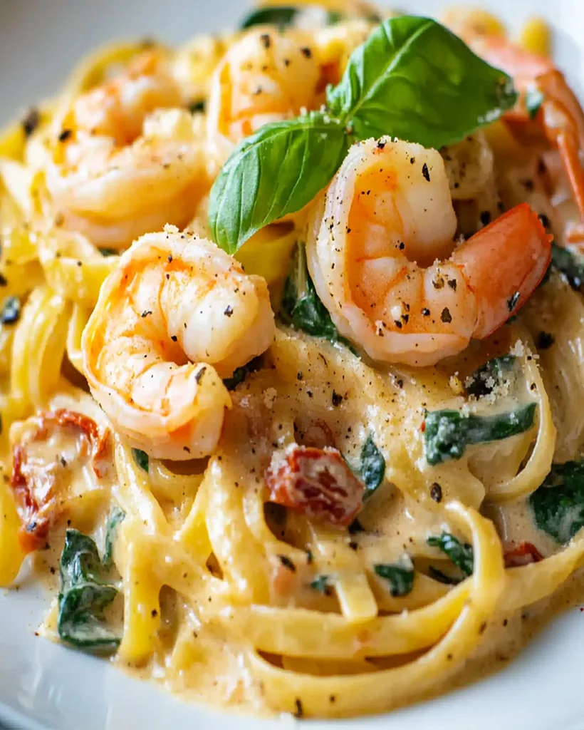 Pâtes Linguine à la Toscane aux Crevettes - Easy Italian Recipe