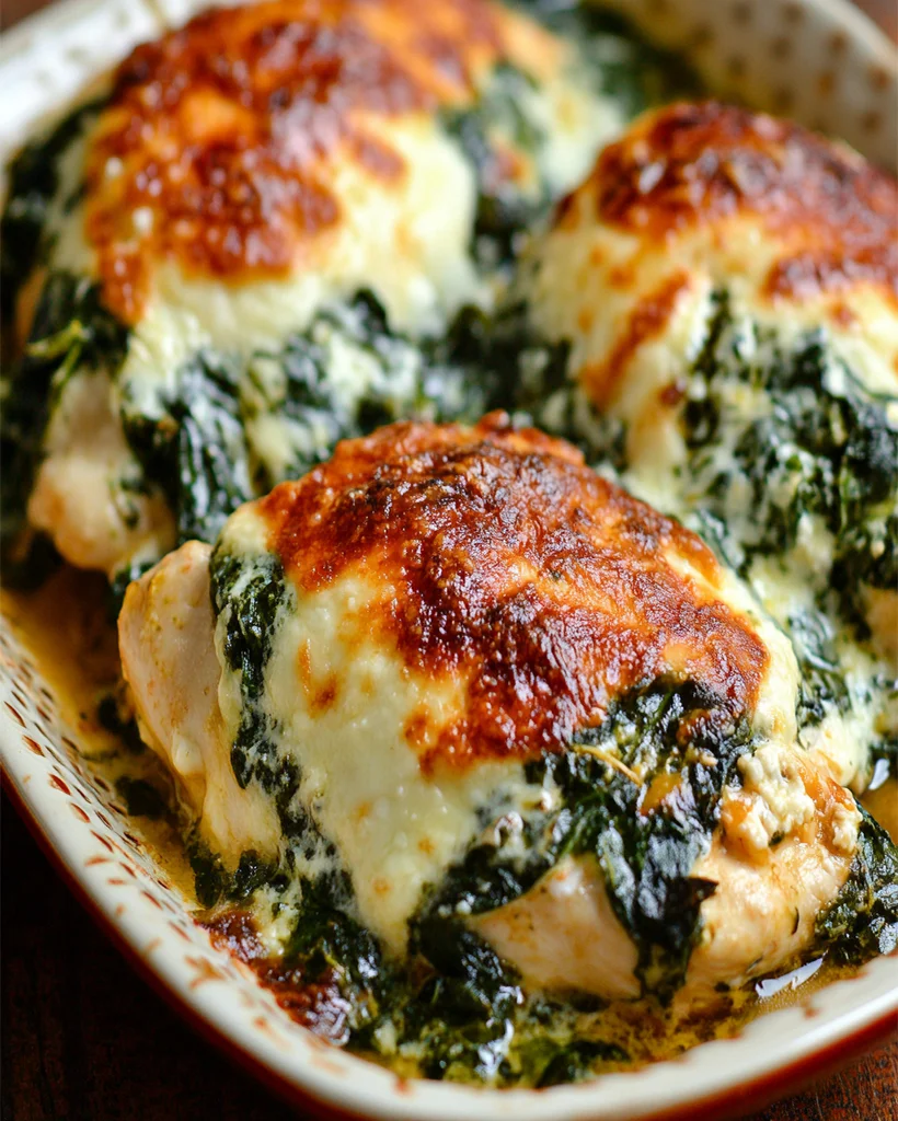 Ricotta Spinach Topped Chicken - Easy Family Recipe