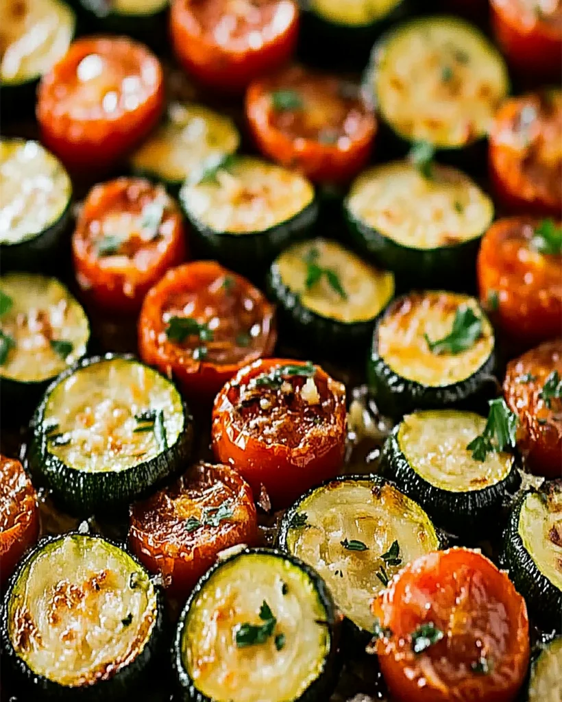 Roasted Garlic-Parmesan Zucchini, Squash & Tomatoes Recipe