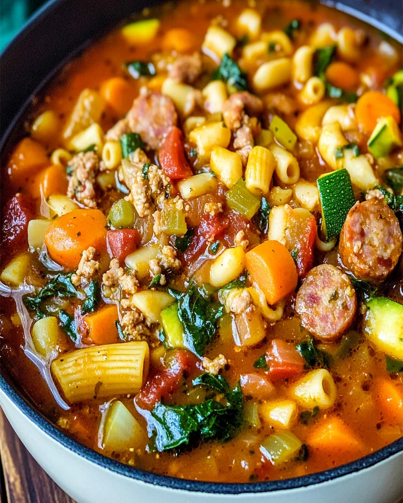 Sausage Minestrone Soup Recipe – Hearty, Flavorful & Easy