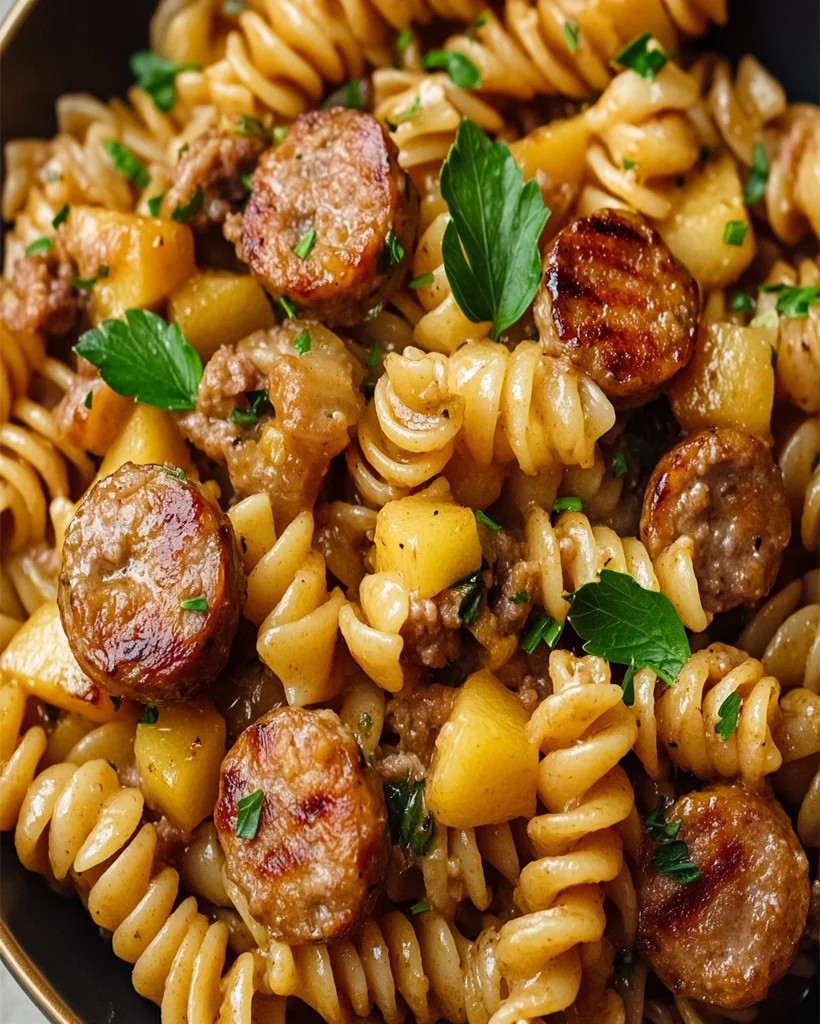 Sausage and Apple Rotini Recipe - Sweet and Savory Pasta