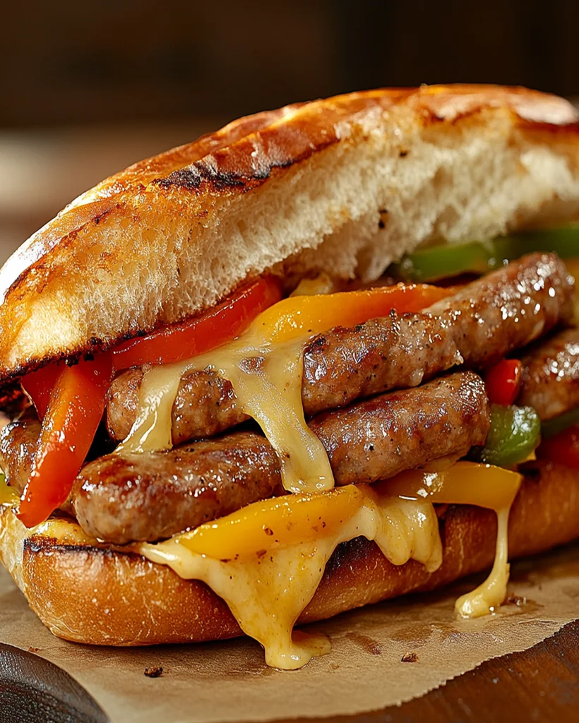 Sausage and Peppers Sandwich with Cheese | Easy Recipe