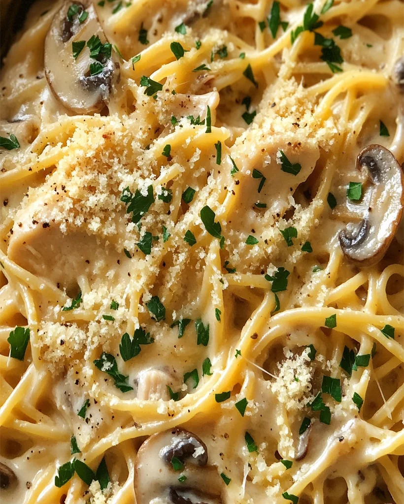 Slow Cooker Chicken Tetrazzini - Creamy Comfort Meal