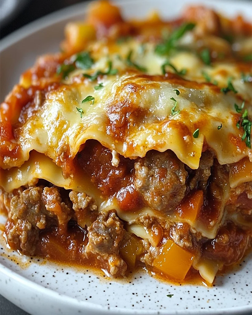 Slow Cooker Sausage and Peppers Ravioli Lasagna Recipe