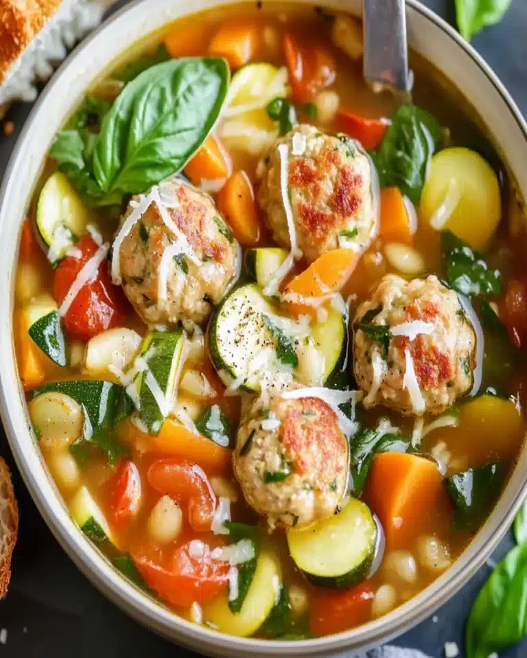 Summer Minestrone with Turkey Meatballs | Healthy Recipe