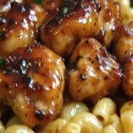 Sweet and Spicy Honey Pepper Chicken with Macaroni Cheese