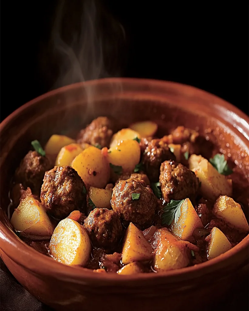 Tajine with Meatballs & Potatoes - Hearty Family Recipe