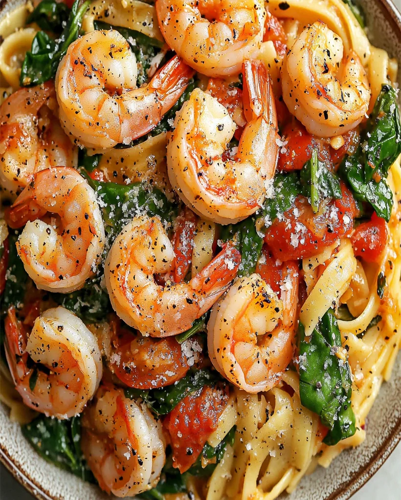 Tomato Spinach Shrimp Pasta Recipe – Easy, Healthy Dinner