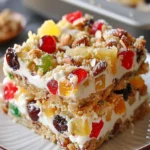 Fruit Cake Cheesecake Bars – Festive Fruit & Nut Treats