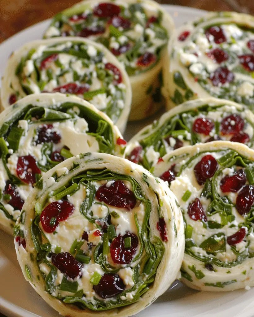 Cranberry Feta Pinwheels with Cream Cheese Recipe