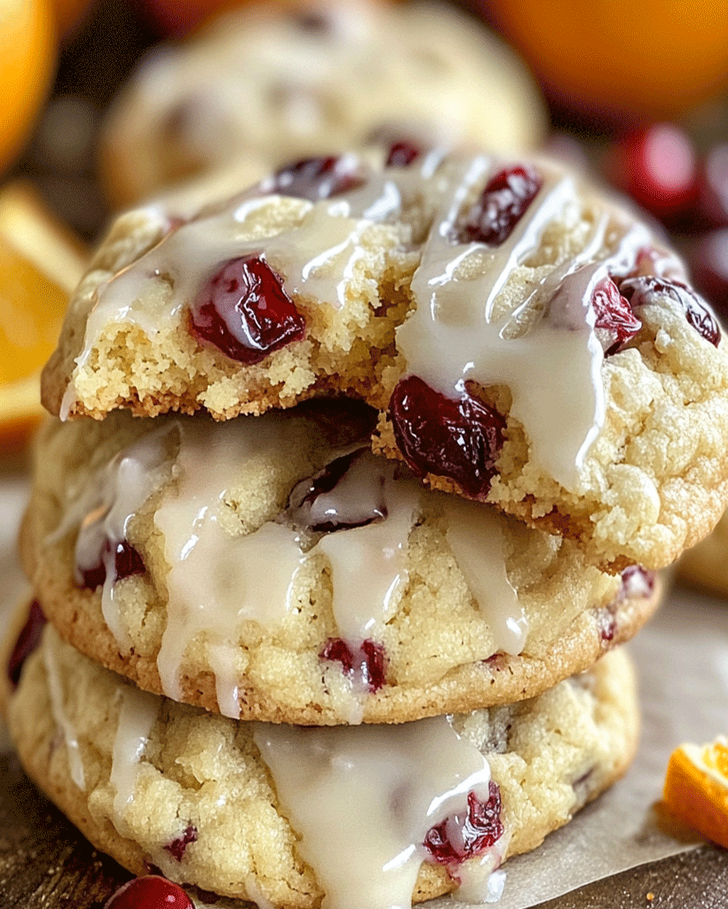 Zesty Cranberry Orange Cookies with Sweet Citrus Glaze