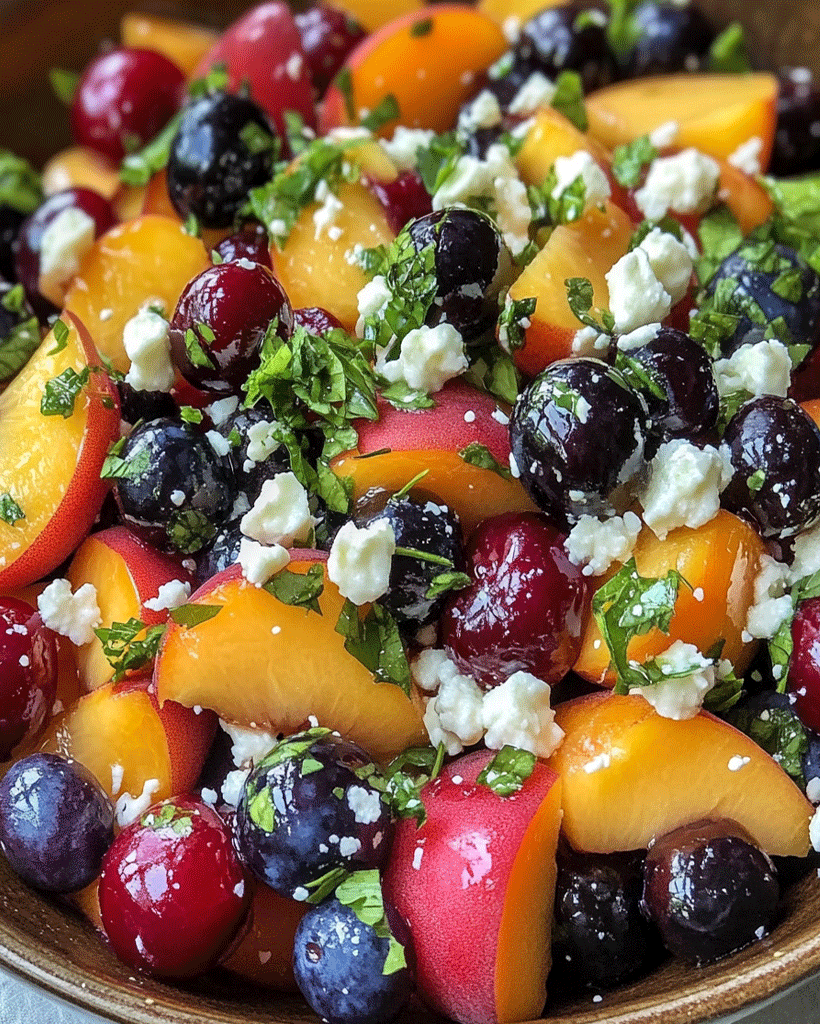 Blueberry Peach Feta Salad - Refreshing Delight