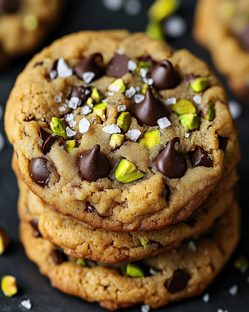 Sea Salt Pistachio Dark Chocolate Chip Cookies Recipe