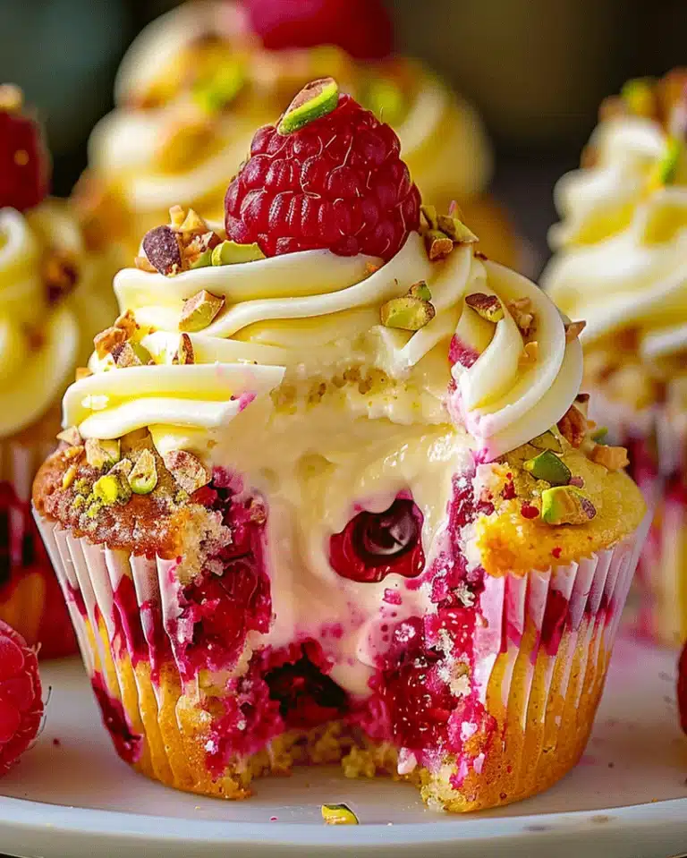 Pistachio Raspberry Cheesecake Cupcakes Recipe