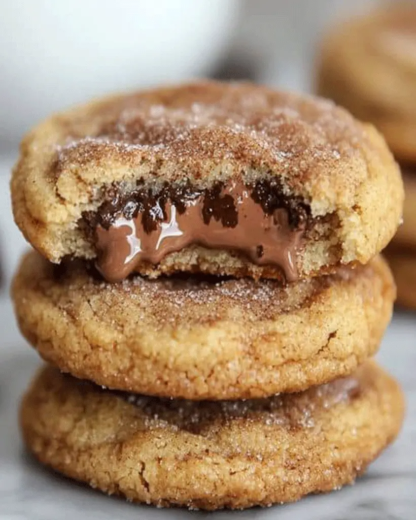 Nutella-Stuffed Snickerdoodle Cookies | Gooey Center Delight