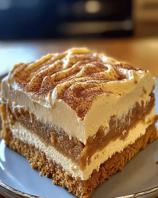 Pumpkin Spice Gooey Cake with Cream Cheese Frosting