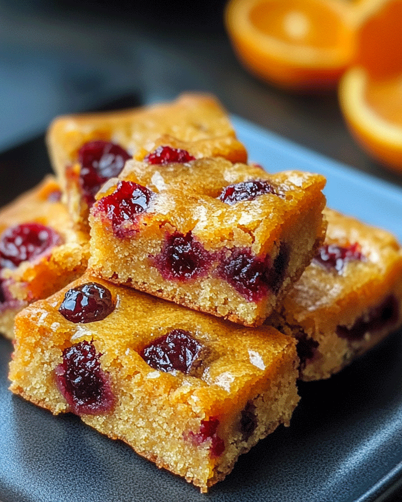 Cranberry Orange Blondies: Zesty Bliss in Every Bite