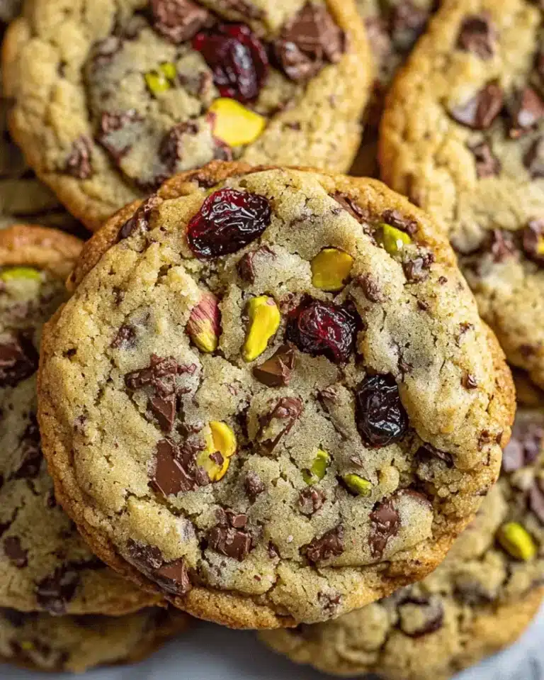 Cranberry Pistachio Dark Chocolate Cookies - Easy Recipe