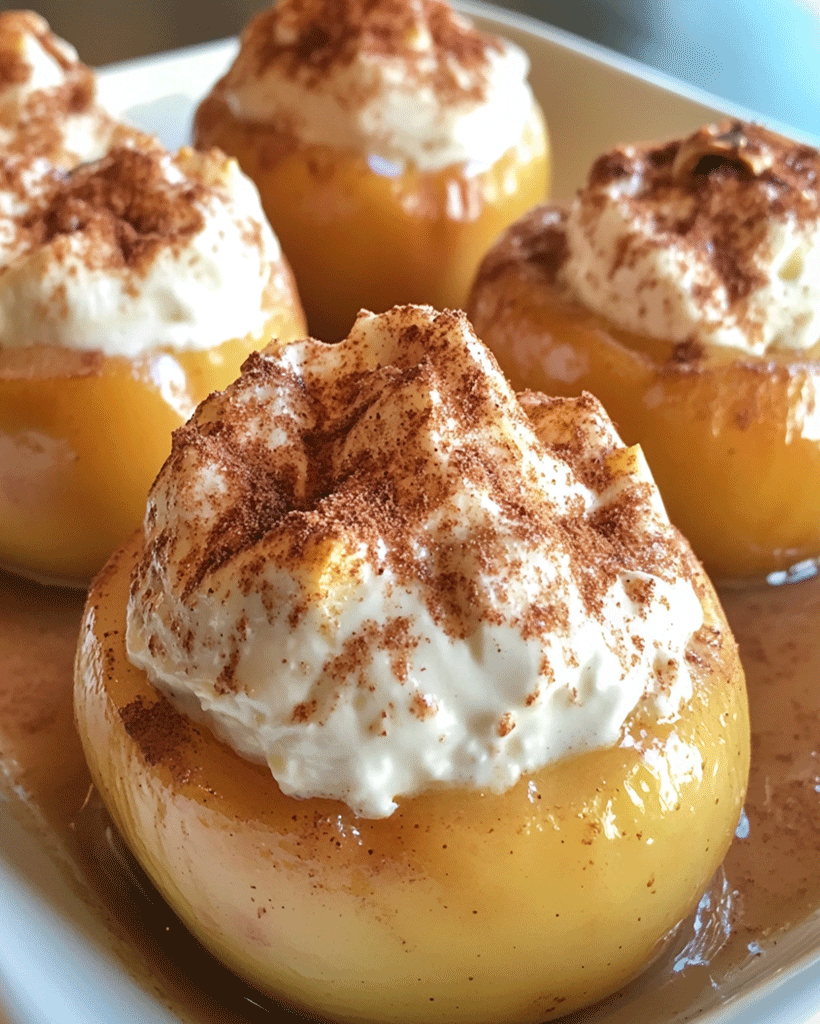 Warm Cinnamon-Stuffed Apples with Cream Cheese Filling