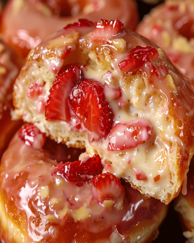 Strawberry Cheesecake Stuffed Donuts Recipe Delight