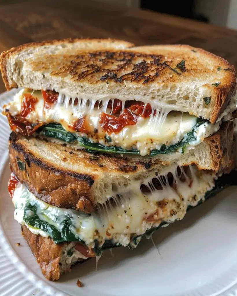 Sun-Dried Tomato Spinach Ricotta Grilled Cheese Recipe