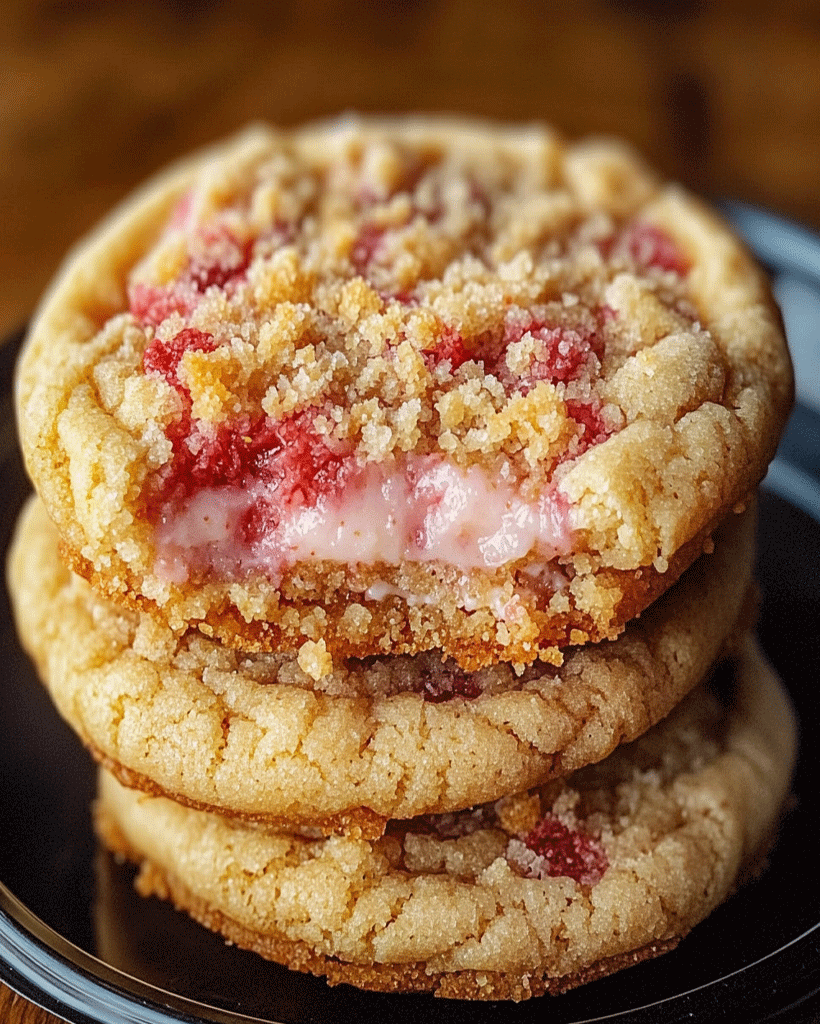 Strawberry Crunch Cheesecake Stuffed Cookies Recipe