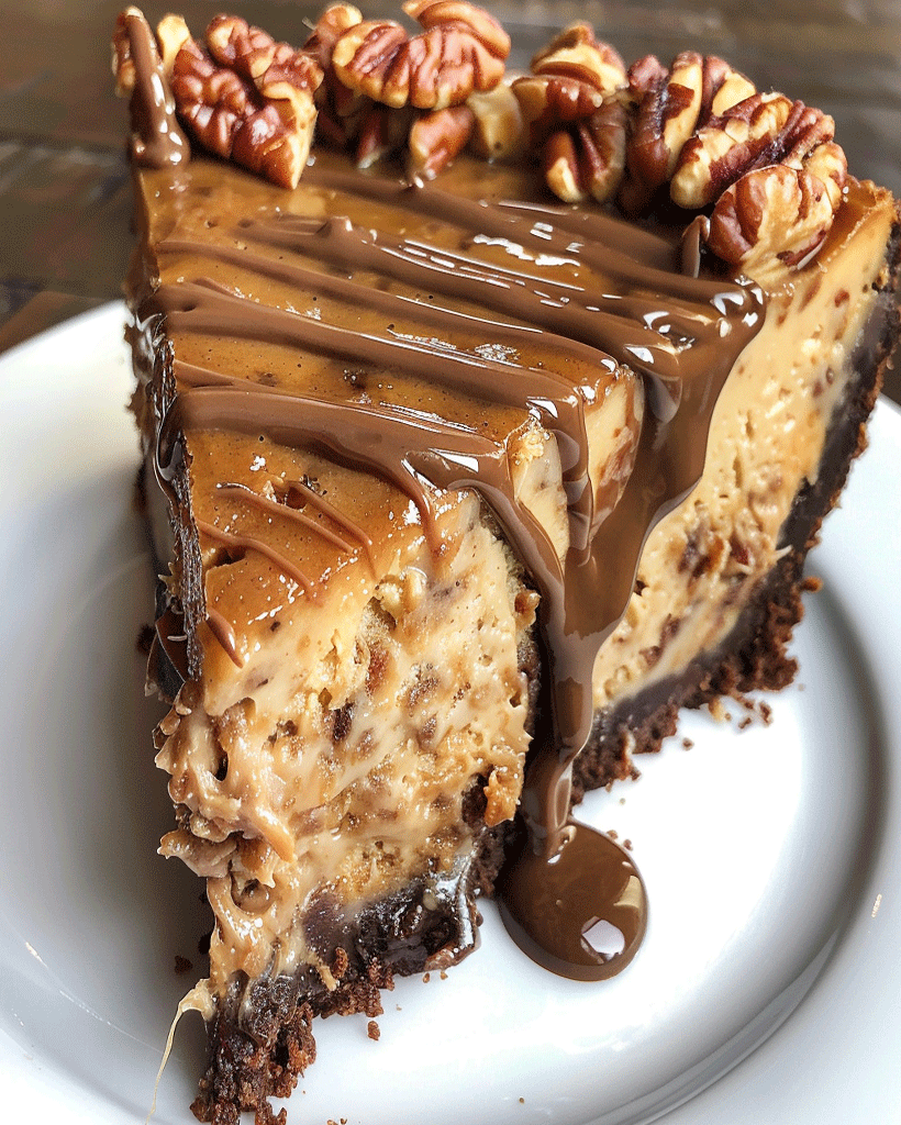 Caramel Pecan Chocolate Cheesecake - Rich & Decadent