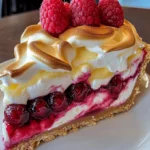 Lemon Raspberry Meringue Cheesecake – A Zesty Delight!