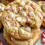 White Chocolate Candy Cane Cookies – Festive & Crunchy Treats