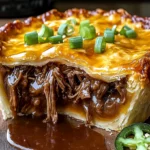 Spicy Jalapeno Cheese Beef Pie with Brisket Leftovers