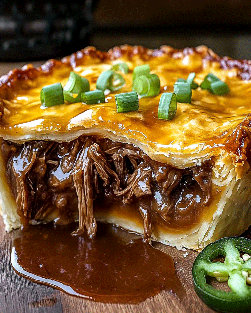 Spicy Jalapeno Cheese Beef Pie with Brisket Leftovers