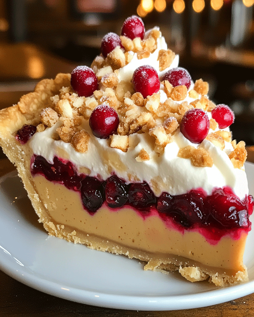 No Bake Cranberry Butterscotch Pie - Festive Delight!