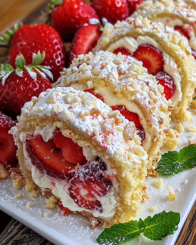 Strawberry Shortcake Cheesecake Dessert Sushi Rolls Recipe