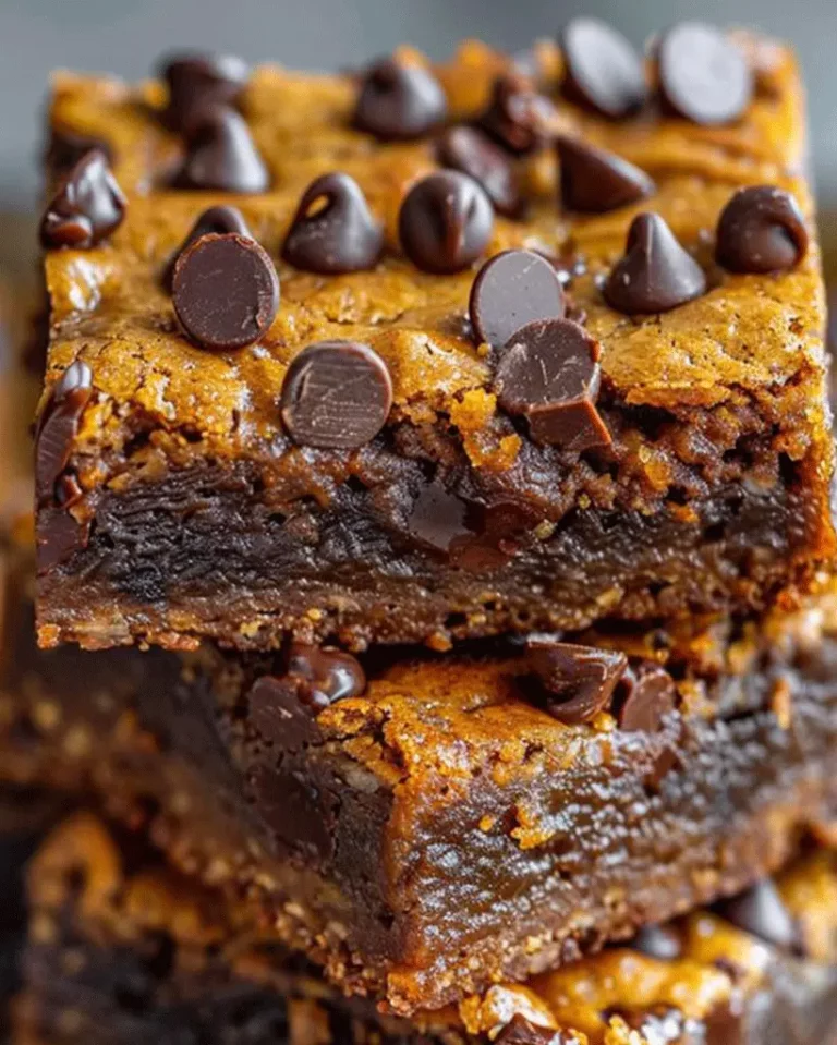 Gooey Chocolate Chip Cookie Dough Brownie Bars Recipe
