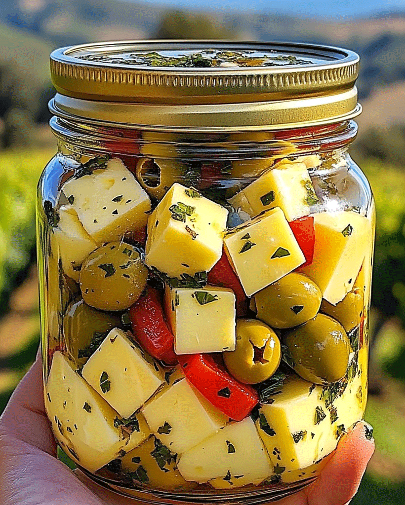 Marinated Cheese and Olives Recipe | Easy & Flavorful Appetizer