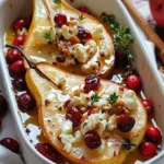 Baked Pears with Feta, Honey, and Cranberries Recipe