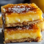 Lemon Cream Brûlée Bars with Crisp Caramel Topping