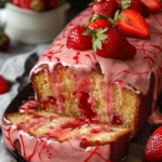 Strawberry Drizzle Loaf Cake with Fresh Berries