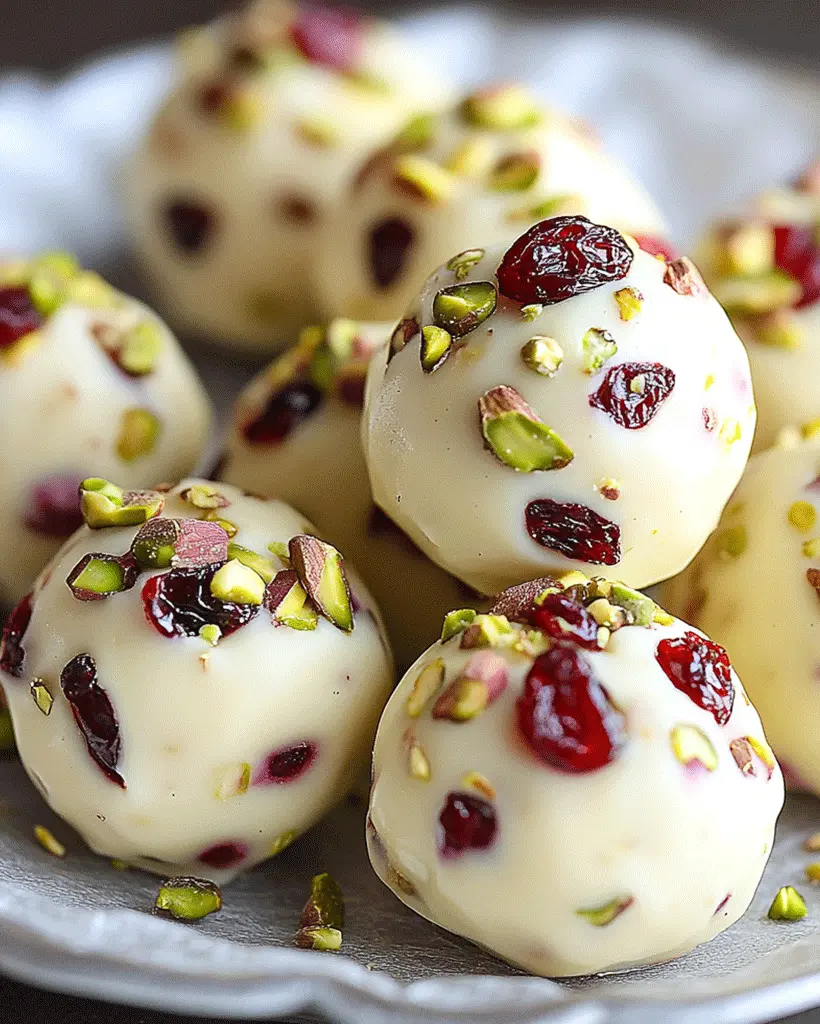 Cranberry Pistachio White Chocolate Truffles Recipe