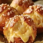 Warm, Gooey Cheesy Pretzel Bites with Sea Salt Topping