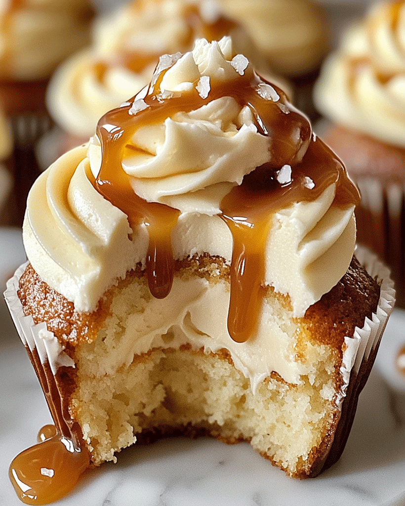 Salted Caramel Cream Cheese Cupcakes - Easy Dessert Recipe