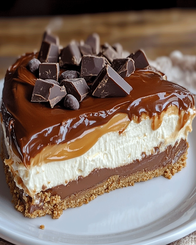 Homemade No-Bake Twix Cheesecake | Easy Dessert Recipe