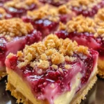 Lemon Raspberry Cheesecake Crunch Bars Recipe