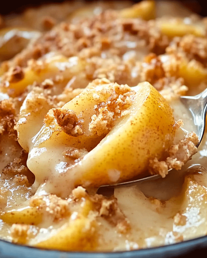 Cinnamon Pear Walnut Crumble Recipe | Easy Dessert