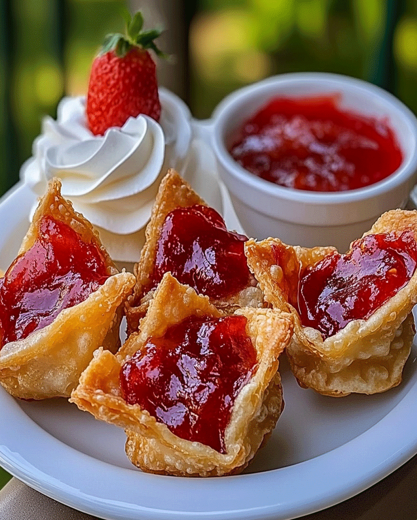 Crispy Strawberry Wontons - Sweet Dessert Recipe