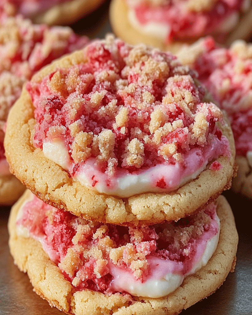 Strawberry Cream Cheese Crumble Cookies Recipe