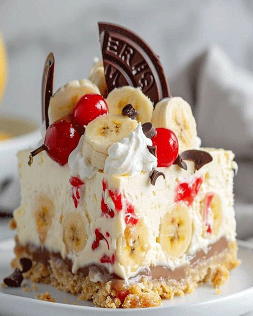 No-Bake Banana Split Cheesecake – Heavenly & Easy!